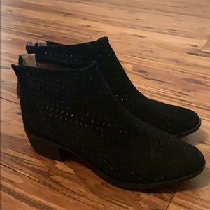 Lucky brand, suede perforated booties.